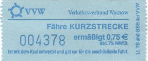 Ticket Fähre Warnow