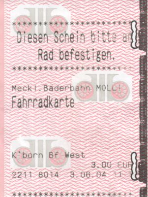 Ticket Bäderbahn Molli