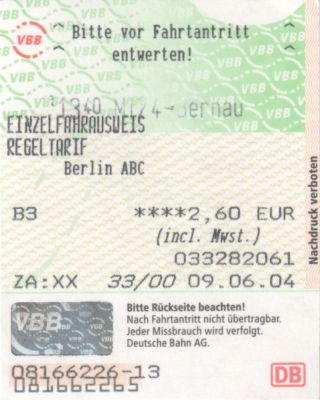 Fahrkarte Berlin Fahrkarte Berlin