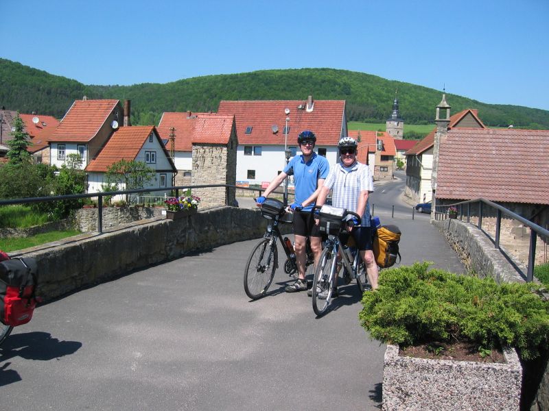 Stefan und Rolf auf Werrabrücke Stefan und Rolf auf Werrabrücke